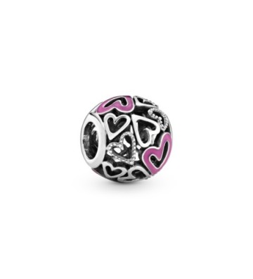 CHARM PANDORA OPENWORK BOCETO DE CORAZON ROSA. 798677C01.
