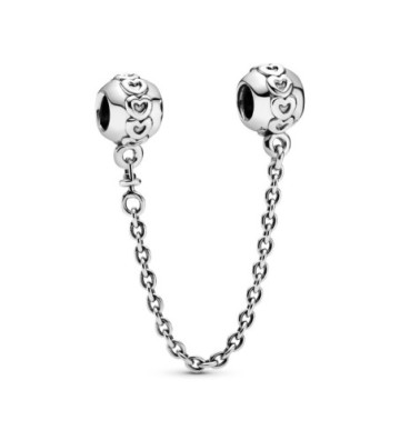 CADENA DE SEGURIDAD PANDORA CORAZONES PLATA. 791088-05.