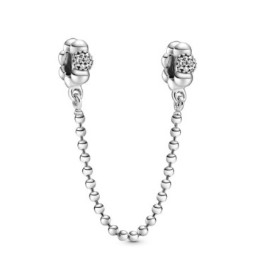 CADENA DE SEGURIDAD PANDORA ESFERAS Y PAVÉ. 798680C01-05.
