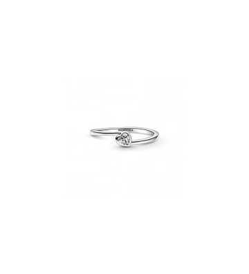 ANILLO PANDORA CORAZÓN SOLITARIO TRANSPARENTE INCLINADO. 199267C02.