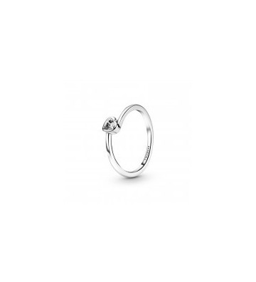 ANILLO PANDORA CORAZÓN SOLITARIO TRANSPARENTE INCLINADO. 199267C02.