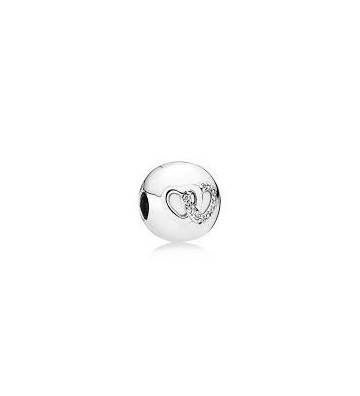 CLIP PANDORA CORAZONES ENTRELAZADOS. 792150CZ.