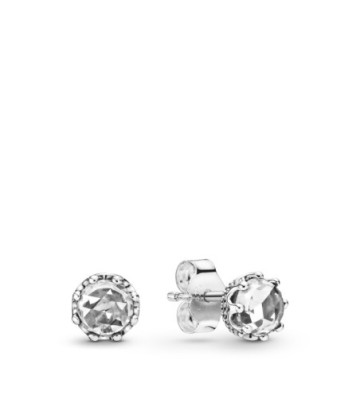 PENDIENTES PANDORA BOTON CORONA RESPLANDOR TRANSPARENTE. 298311CZ