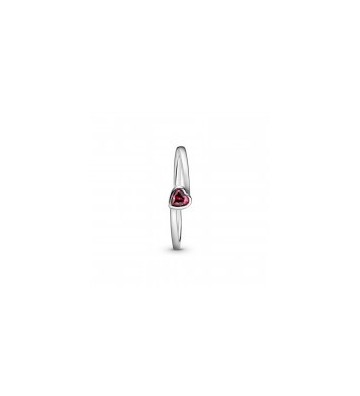 ANILLO PANDORA CORAZÓN SOLITARIO ROJO INCLINADO. 199267C01.