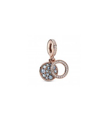 CHARM PANDORA ROSE COLGANTE DOBLE DISCO AZUL CLARO BRILLANTE. 789186C03.