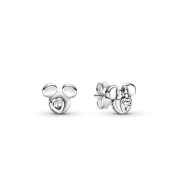 PENDIENTES BOTON PANDORA SILUETAS MICKEY MOUSE Y MINNIE MOUSE DE DISNEY. 299258C01.