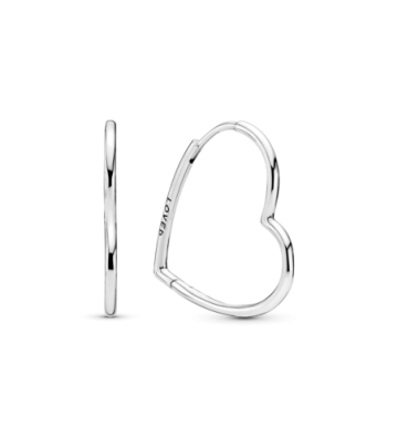 PENDIENTES ARO PANDORA CORAZÓN ASIMÉTRICO GRANDE. 297822.