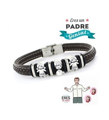 PULSERA CABALLERO DÍA DEL PADRE 2 HIJAS