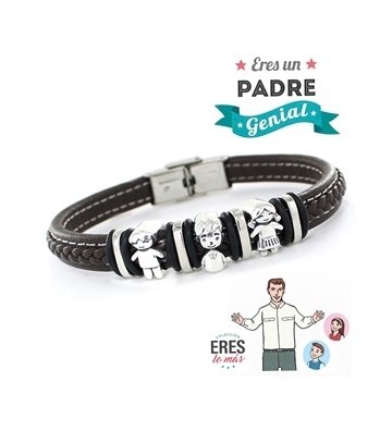 PULSERA CABALLERO DÍA DEL PADRE 1 HIJO Y 1 HIJA