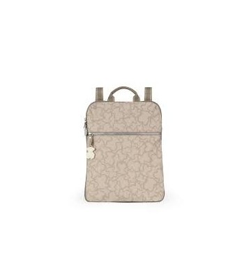 MOCHILA TOUS KAOS NEW COLORES DE NYLON EN COLOR PIEDRA. (695810040)